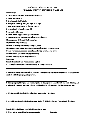 Luyện thi IELTS - Vocabulary set 15 Criticising teachers